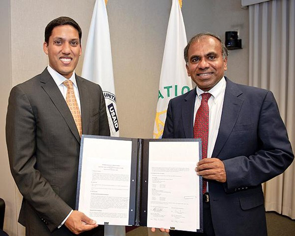 USAID Administrator Rajiv Shah and NSF Director Subra Suresh, jointly launch international initiative to address global developm USAID Administrator Rajiv Shah and NSF Director Subra Suresh, jointly launch international initiative to address global developm